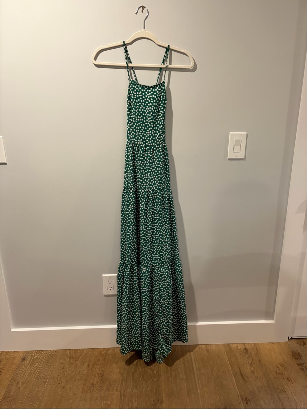 Green Flower Polka Dot Maxi Dress
